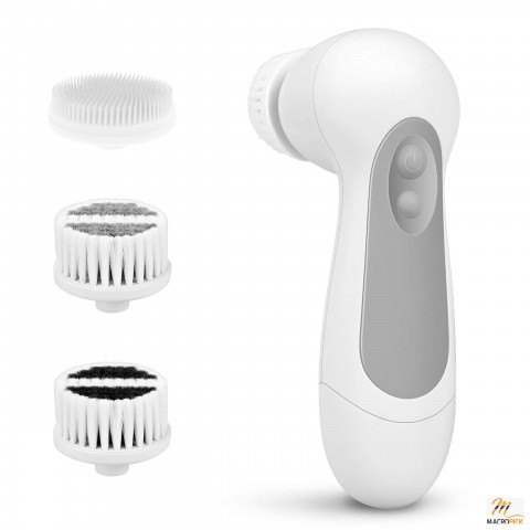 Waterproof Facial Cleansing Spin Brush Set with 3 Exfoliating Brush Heads