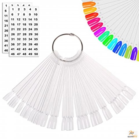 50 Pcs Nail Swatch Sticks with Ring