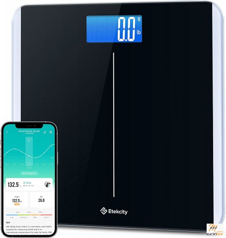 Smart Bluetooth Bathroom Scale: Body Weight, BMI, Upgraded Version, VeSync App, 11x11 inches, 0.1lb/0.05kg, 400 Pounds Capacity.