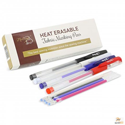 Heat Erasable Fabric Marking Pens with 4 Refills