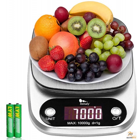 High-Accuracy Kitchen Scale: 22lb/10KG Capacity, Stainless Steel Platform, LCD Display, Tare Function - Perfect for Baking and Cooking