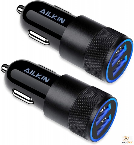 Car Charger - 3.4a Fast Charge -  Dual USB-A Port Car Charger - Compatible With Most Phones