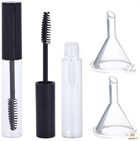 2pcs 10ml Empty Mascara Tube with Eyelash Wand, Eyelash Cream Container Bottle with Funnels Transfer Pipettes