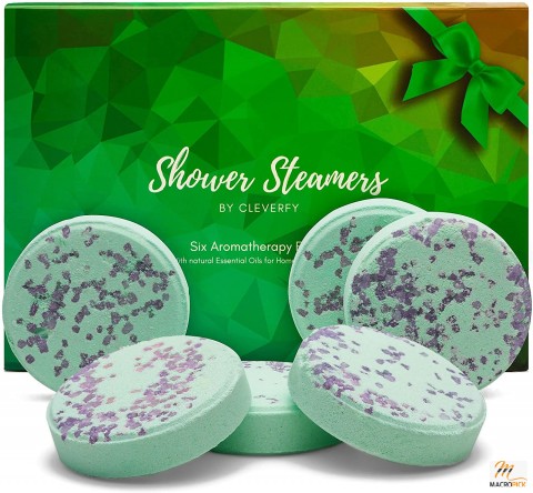 Aromatherapy Shower Steamers - Set of 6 Shower Bombs with Essential Oils