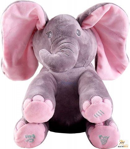 Kaia The Elephant - Animated Plush Singing Elephant With Interactive Musical Peek-a-Boo Feature for Kids
