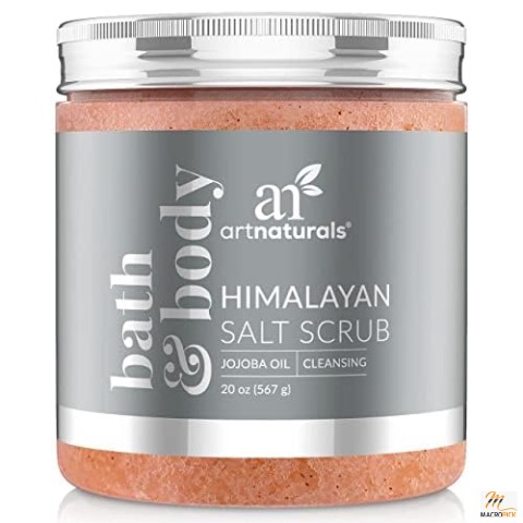 Himalayan Scrub - 20 Oz - Gentle Exfoliating Scrub with Sugar, Shea Butter, and Himalayan Minerals - Natural Pink for Body and Face