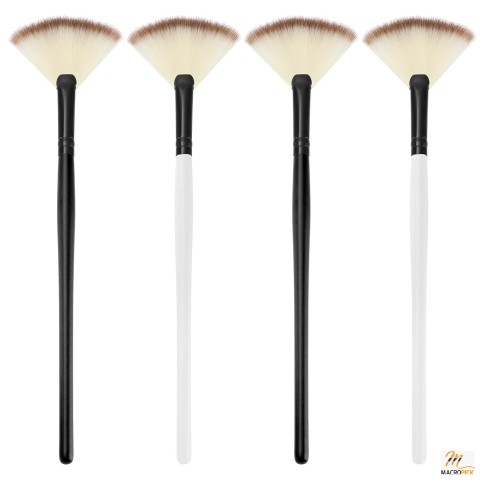 Set of 4 Soft Facial Applicator Brushes for Glycolic Masks and Makeup - Ideal for Peel Applications.