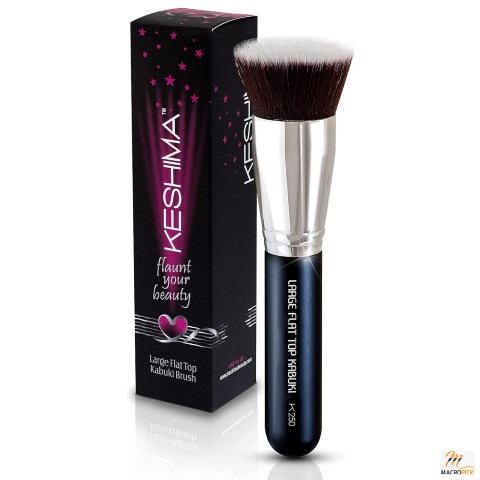KESHIMA Flat Top Kabuki Brush - Premium Makeup Tool for Liquid, Cream, and Powder - Buffing, Blending, Face Application