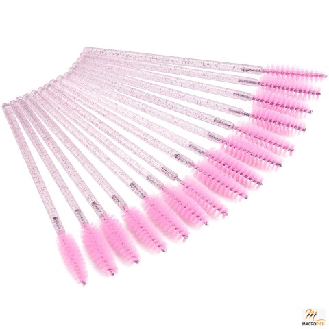 Tbestmax 100 Pink Disposable Mascara Wands - Eyelash & Eyebrow Brushes for Makeup and Extensions