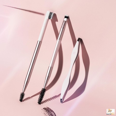 Spoolie, Tweezers & Brushes Set for Styling and Shaping Eyebrows, Full & Fluffy Look, Multiuse, Cruelty-Free (3-Piece)
