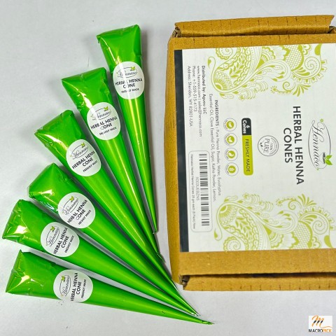 Natural & Pure Herbal Henna Hair Dye Cones - 6 Pack
