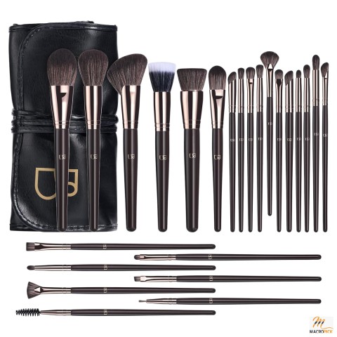 "BS-MALL Makeup Brush Set: Pro Brushes, PU Leather Bag - Ideal for Enthusiasts & Pros"