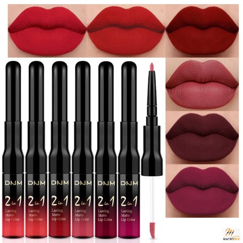 "6Pcs Dark Red Mauve Plum Matte Lip Stain Set - Long Lasting Waterproof Lipstick & Liner, 24hr Originals"