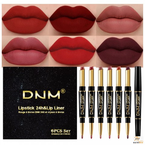 Lip Liner Pencil and Liquid Lipstick Set for Women,6Pcs