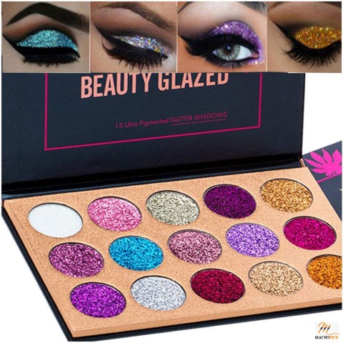 BestLand Glitter Eyeshadow Palette - 15 Shimmer Shades, Highly Pigmented, Long Lasting, Waterproof, Perfect for Holiday Party Makeup