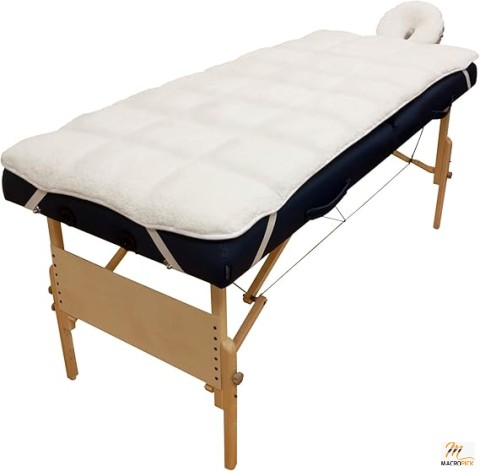 Body Linen Abundance Deluxe Quilted Fleece Massage Table Pad Set – Includes Face Cradle Cover & Lint-Free