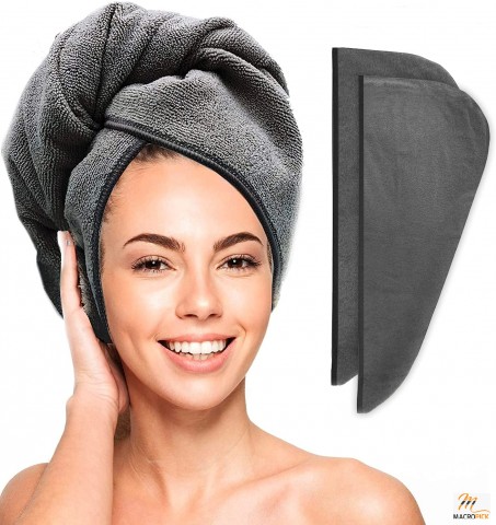 Microfiber Turban Hair Towel Wrap for Women,2 Pack