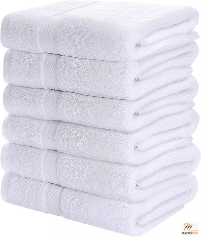 6 Pack Bath Towel Set - Lightweight and Super Absorbent Quick Drying Towels - (24 x 48 Inches) Medium Towel