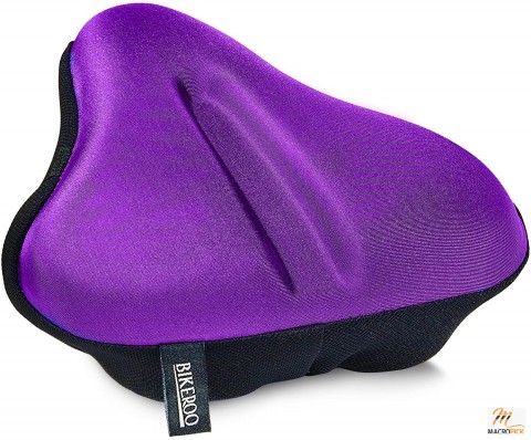 Bike Seat Cushion - Padded Gel Wide Adjustable Cover for Men & Womens Comfort