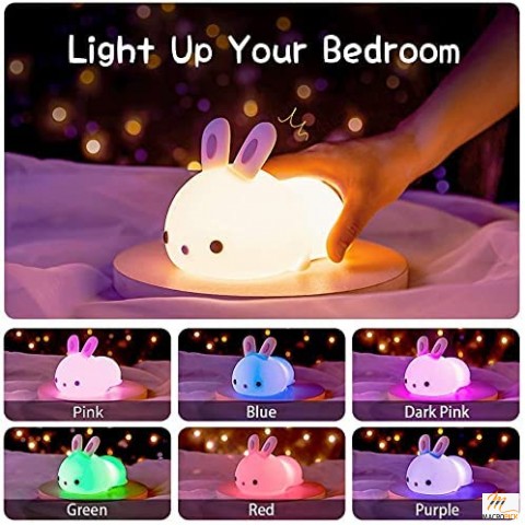 7 Colors Nursery Bunny Night Light for Kids Bedroom Room Decor - Safe Battery Operated Night Light For Kids