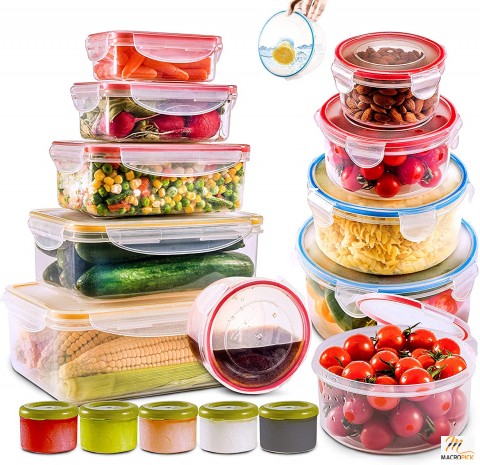 28 PCs Large Food Storage Containers with Airtight Lids-Freezer & Microwave Safe, BPA Free Plastic Meal Prep Containers