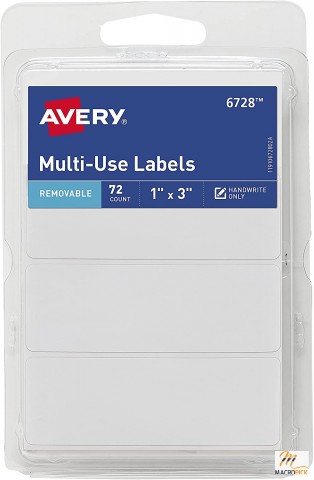 Removable Writable Rectangular Labels