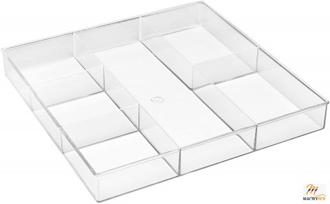 6-Section Multiple compartments Clear Drawer Organizer