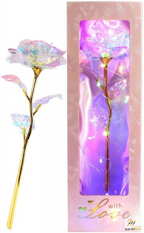 Colorful Galaxy Rose Valentines Day Gifts LED Decor For Women