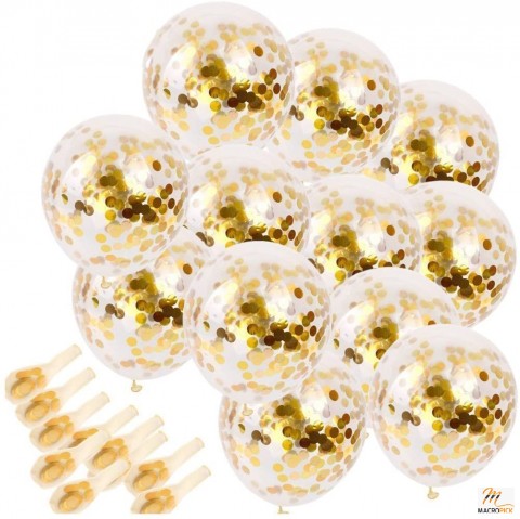 Golden paper dot confetti balloons,20 count,12 inch party balloons