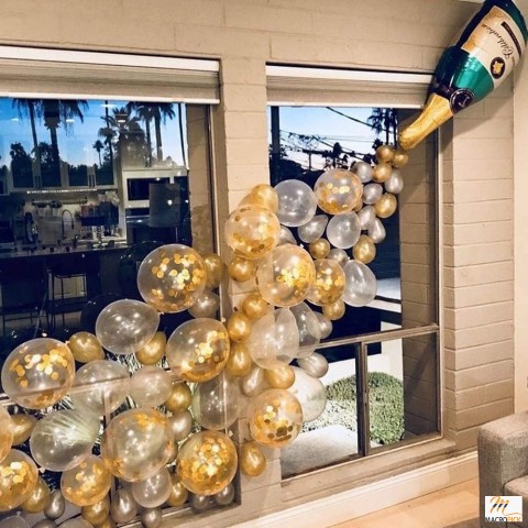 Champagne bottle balloon garland arch kit with 88 pieces