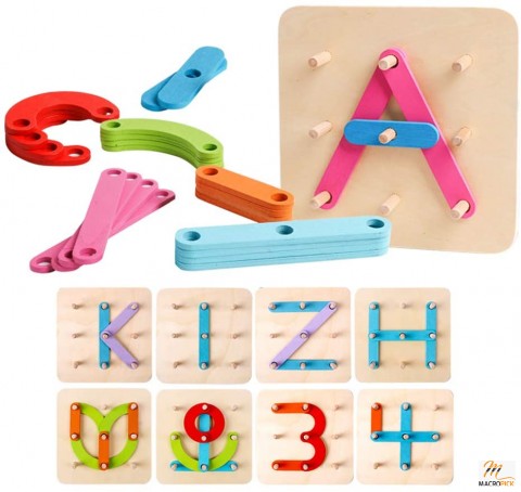 Wooden Letter and Number Construction Activity Set