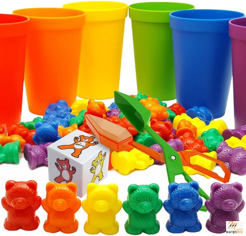 Bear Counters and Dice Math Toddler Games,2 Bags