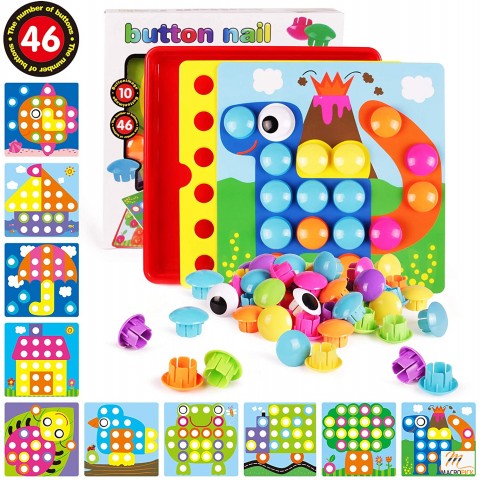 Color Matching Mosaic Pegboard Early Learning Educational Toys