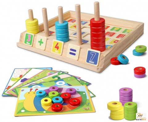 Wooden Montessori Toys for Kids,Number Counting Puzzles Toys