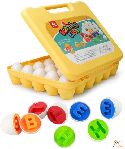 Montessori Educational Letters Matching Eggs ABC Alphabet Color Recognition Sorter Puzzle for Toddlers