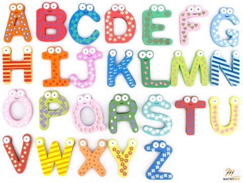 Large-Sized & Multicolored Wooden Magnetic Alphabetic Letters Learning Games for Kids