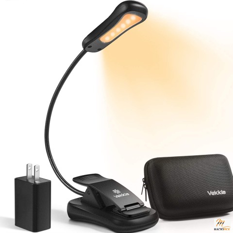 LED Book Light Set with Charger,Clip on Reading Light in Bed with 3 Brightness