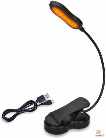 Rechargeable Amber Book Light Reading Light with Blue Light Blocker