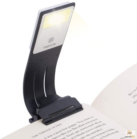 Clip-on reading lights for books and bookmarks