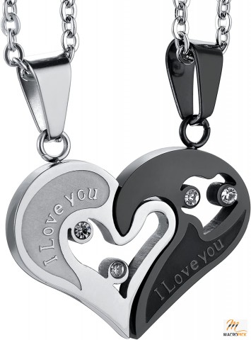 Special heart design Stainless Steel Mens Womens Couple Necklace Pendant