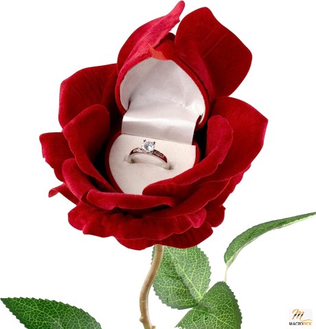 Rose Heart Flower Blossom Ring Box for Proposal - Engagement Ring Box for Proposal Ring