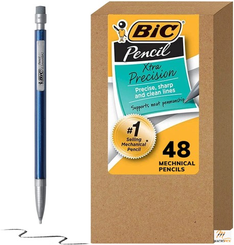 BIC Mechanical Pencils with Erasers - Xtra-Precision With Fine Point  (0.5mm) -  48-Count Pack