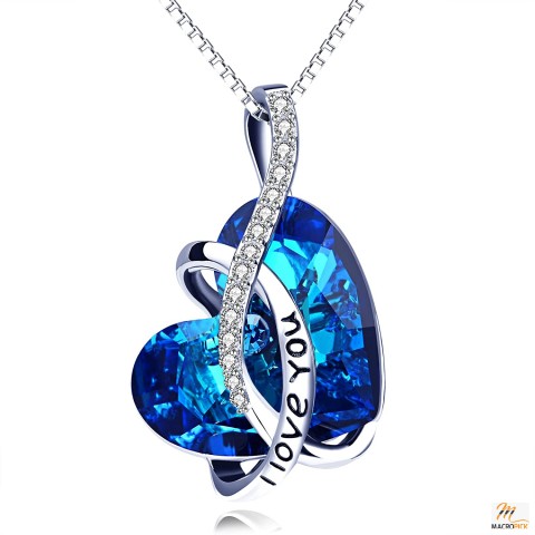 925 Sterling Silver & Crystal Heart Pendant Necklace