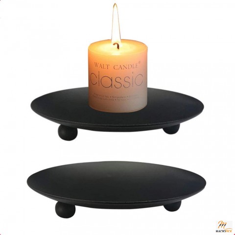 Set of 2 Frosted Iron Modern Candle Holders