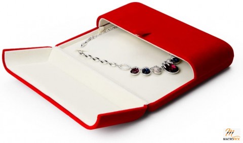 Premium Velvet Big Necklace Gift Box Showcase - Jewelry Storage Case