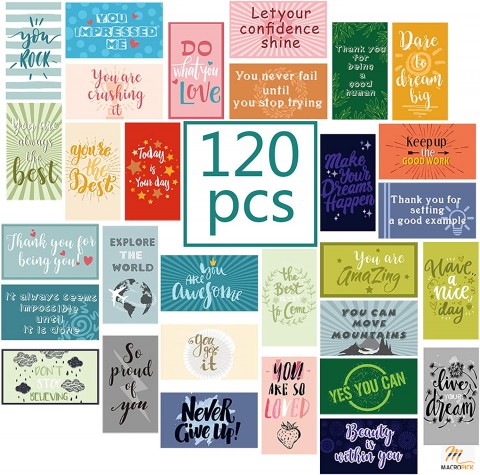 120 Pieces Motivational Encouragement Quote Cards Inspirational Kindness Appreciation Gratitude Business Cards  (30 Styles)