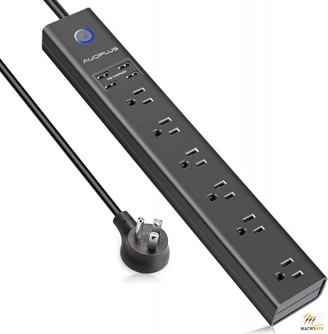 Surge Protector Power Strip with USB Ports, 10ft Extension Cord, 6 Outlets and 4 USB Ports