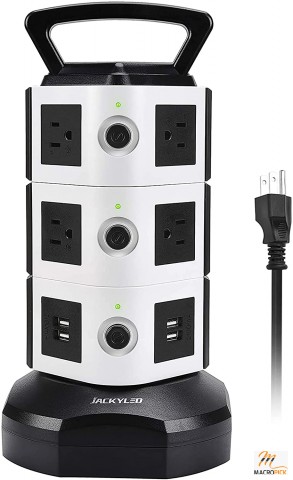 Surge electric tower with 12 outlets and 4 USB ports,1625W