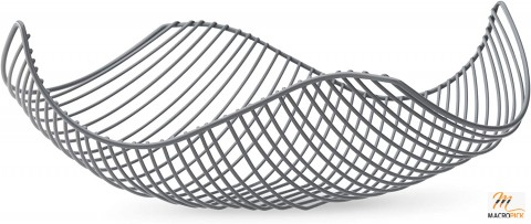 Stainless Steel Wire Design Fruit Bowl Basket - Decorative Countertop Centerpiece