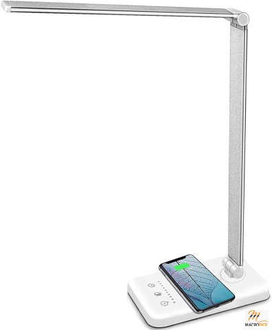 LED Desk Lamp with Wireless Charger - Built in 5V 2A USB Charging Port -  5 Levels Of Brightness And 5 Color Temperature